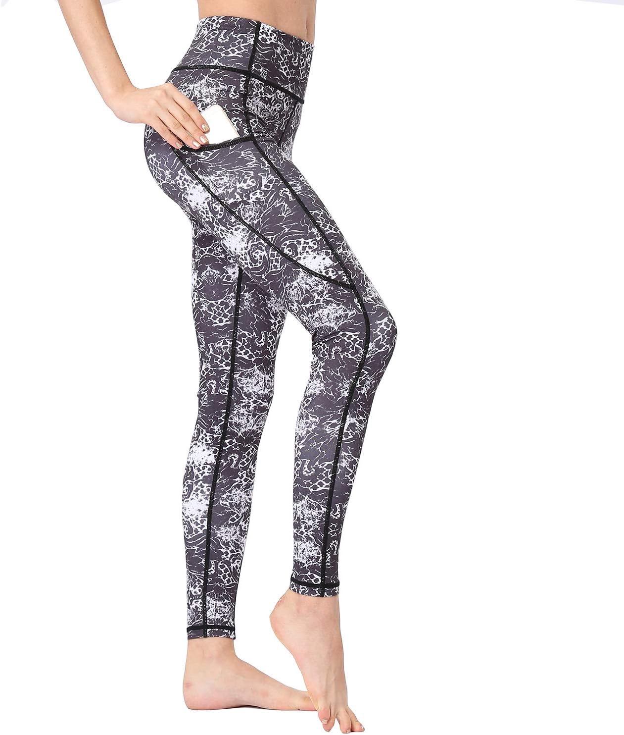 Witkey Printed Extra Long Women Yoga Leggings High Waist Tummy Control Over The Heel Yoga Pants