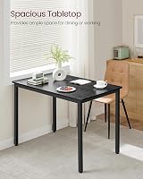 VASAGLE Dining Table 70 x 110 cm Industrial Ebony Black Ink Black KDT081B02 view 3