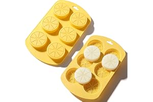 3pcs Silicone Fruit Trays, 3D Lemon-Shaped Trays Reusable Baking Accessories with 6 Holes Oven/Dishwasher Safe for Chocolate 