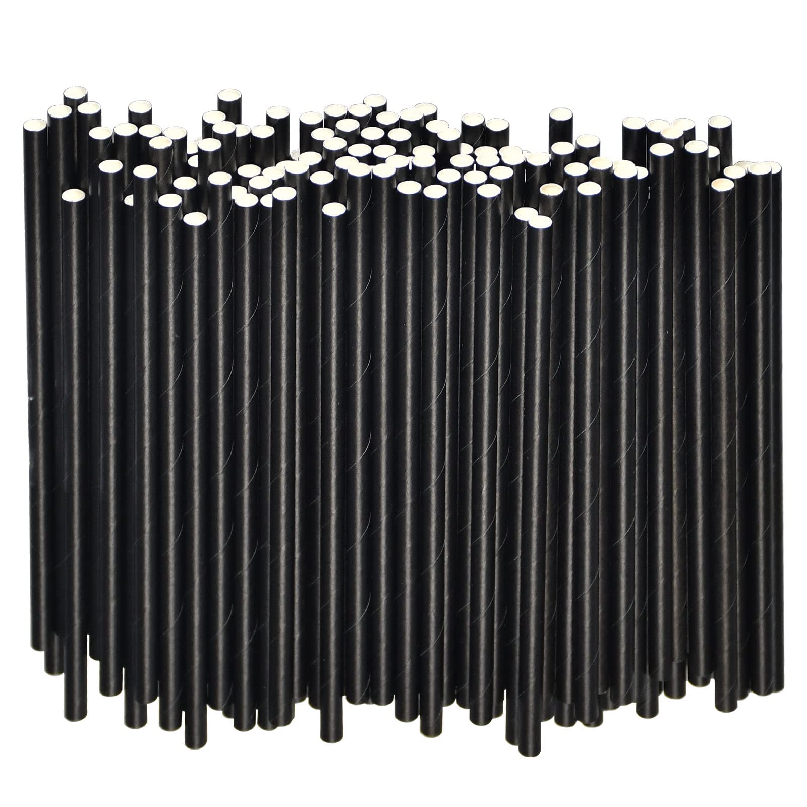 Small Black Paper Straws for Cocktails, Coffee & Short Drinks - 14.6 x 0.6 cm, Pack of 500 - 100% Biodegradable and Compostable