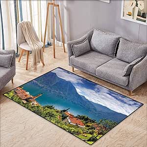 Alfombra para patio al aire libre, moderna, diseño de pueblo de montaña