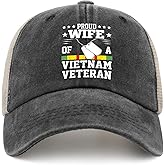 Proud Wife of A Vietnam Veteran Hat for Womens Baseball Caps Classic Washed Workout Hats Adjustable