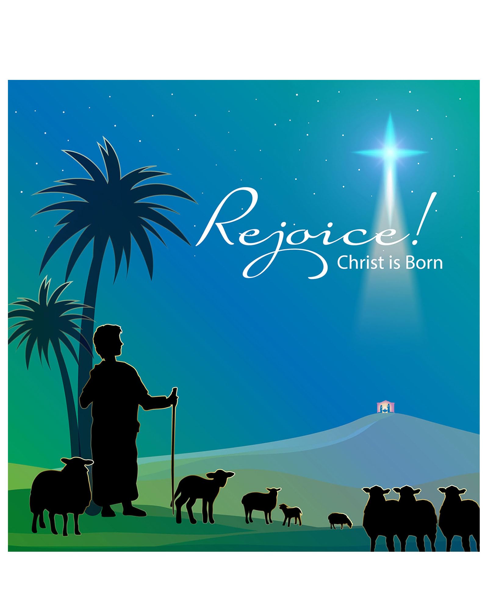 Christian Christmas cards, pack of 10 - Christ is Born, with Bible verse Luke 2:10-11 inside these religious Christmas cards, by Just Cards Direct