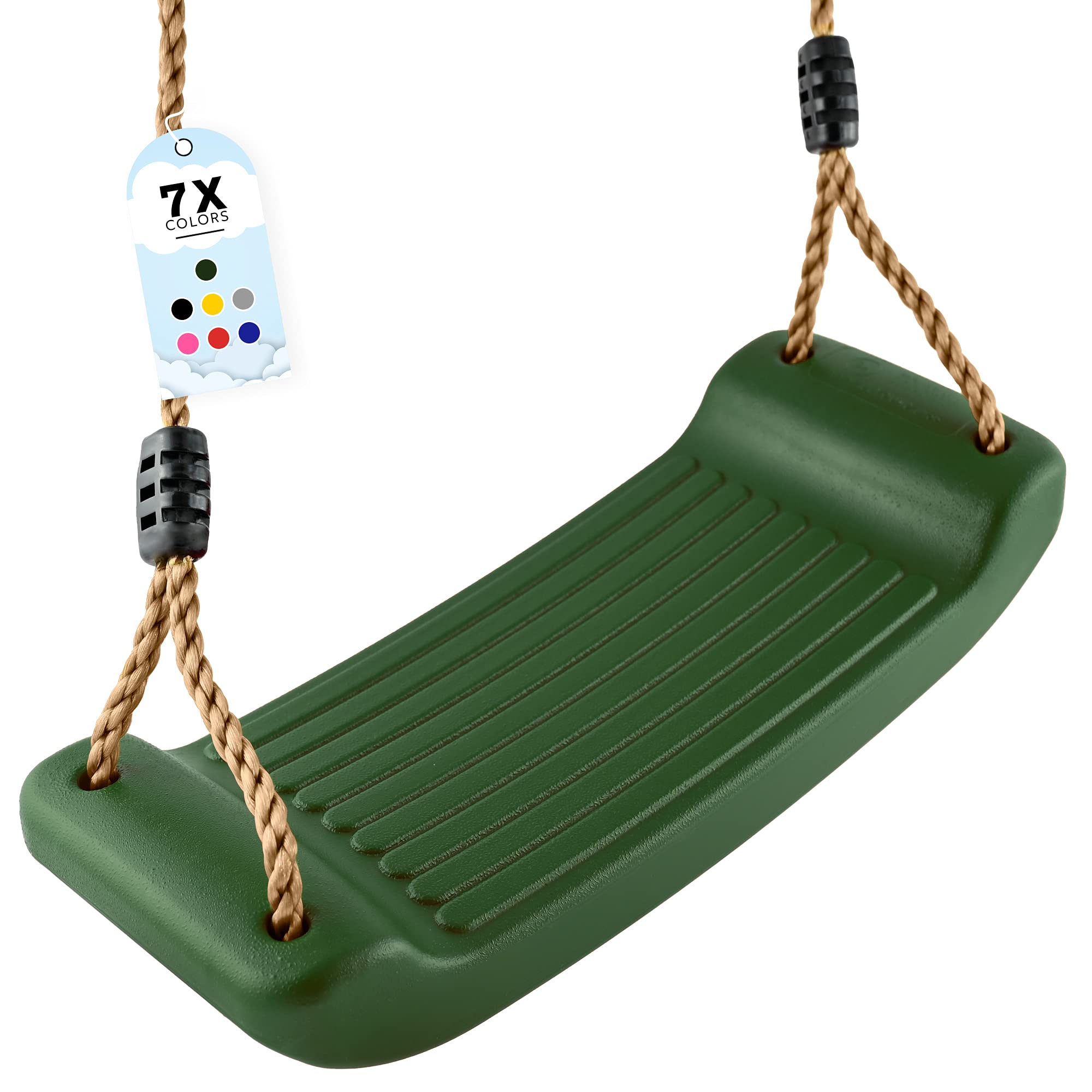 GO!elements Garden Swing – Children's Outdoor Indoor Swing – Rocking Seat Children's Rocking Board – Height Adjustable – Non-Slip – Colour: Green