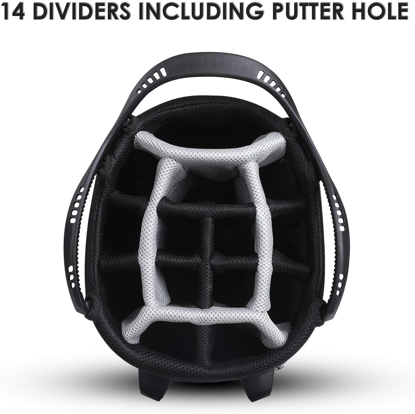 Golf Stand Bag 14 Way Top Dividers Ergonomic with Stand 8 Pockets, Dual Strap, Rain Hood : Sports & Outdoors