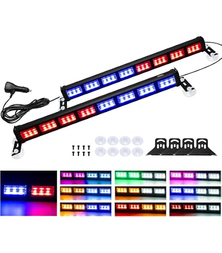 Barra De Luz LED Xprite De 31" Para Emergencias Y Señalización, Estroboscópica ámbar, IP65
