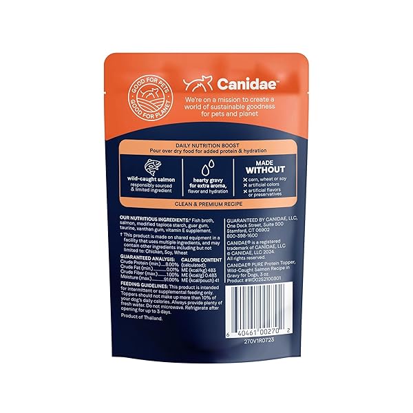 CANIDAE PURE PROTEIN TOPPER WET DOG FOOD – WILD-CAUGHT SALMON RECIPE IN GRAVY, 3 OZ. (CASE OF 12)