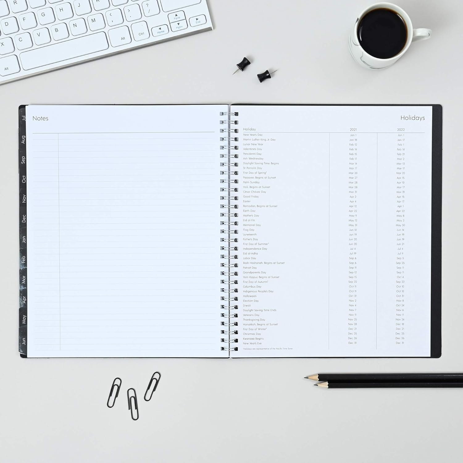 Blue Sky 2021-2022 Academic Year Monthly Planner, 8" x 10", Flexible Cover, Wirebound, Enterprise (130615) : Office Products