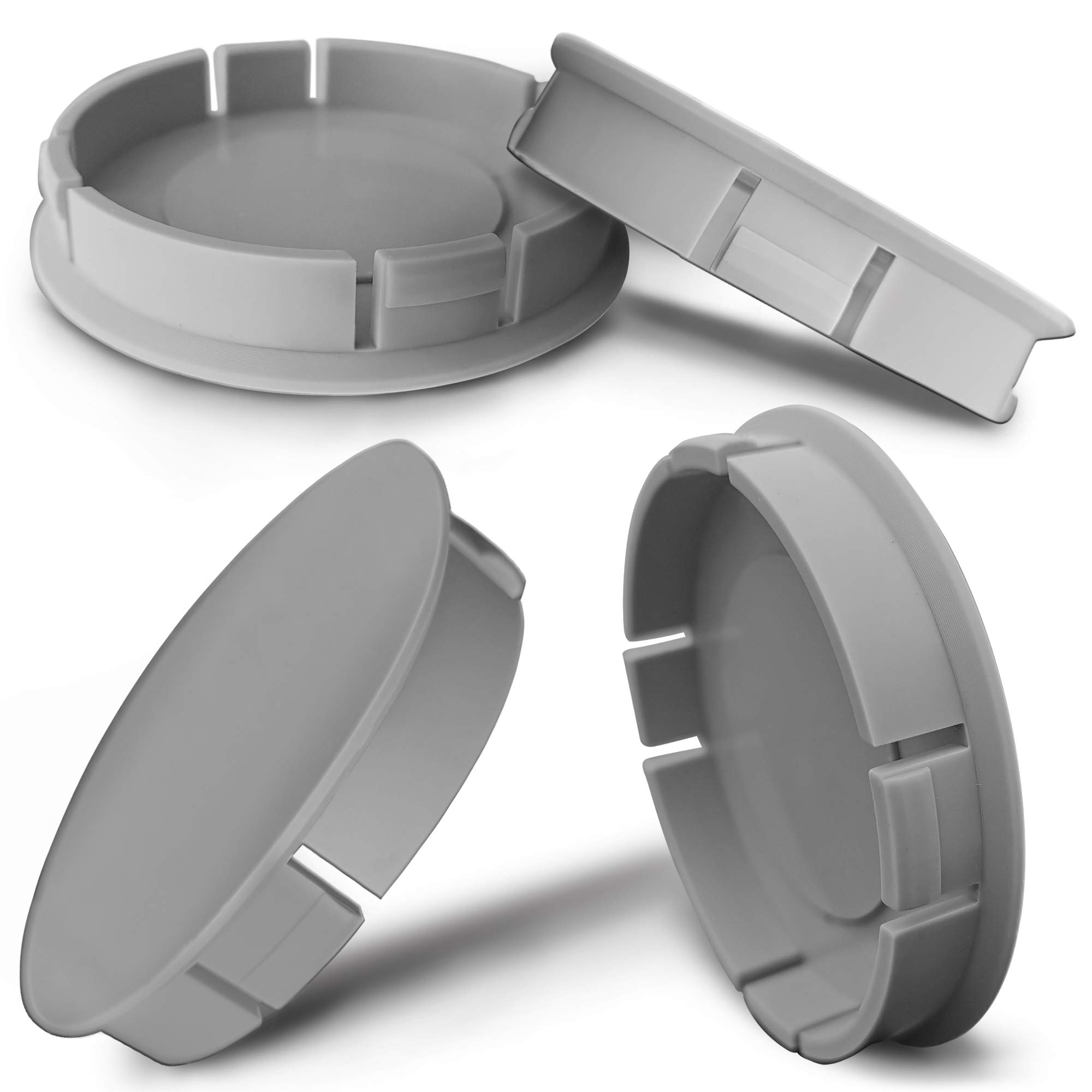 Biomar Labs 4 x 60mm Wheel Centre Caps Universal Plastic Hub Caps Set Durable Alloy Wheel Covers for Car Auto Tuning Exterior Styling with Multiple Designs (Gray Color CS 0)