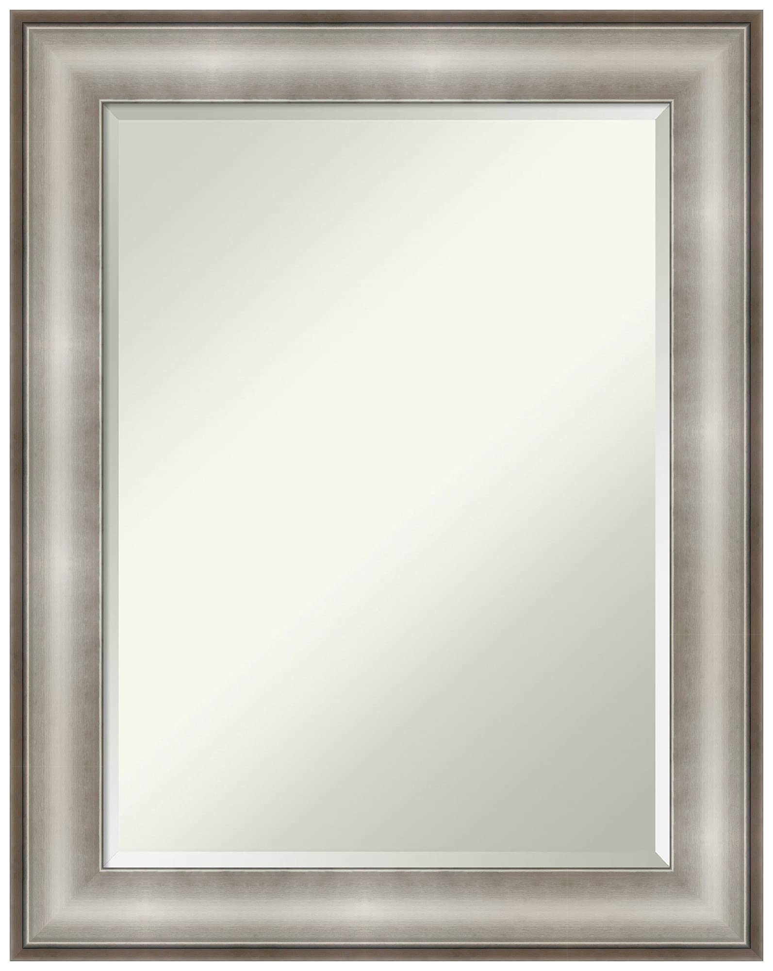 Amanti Art Silver Bathroom Mirror for Over Sink, 29x23 Imperial Silver Rectangle Vanity Mirror, Medium Traditional Frame, Hangs Horizonally and Vertically, Bathroom Wall Decor, Beveled Edge Image Amanti Art Silver Bathroom Mirror for Over Sink, 29x23 Imperial Silver Rectangle Vanity Mirror, Medium Traditional Frame, Hangs Horizonally and Vertically, Bathroom Wall Decor, Beveled Edge Image