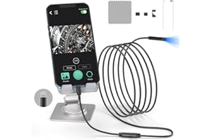 ZOIOT Endoscope Camera with Light,16.4ft Snake Camera with Light,FHD Pixel CMOS Sensor 6 Adjustable LED Lights,8mm IP67 Waterproof Endoscope for iOS