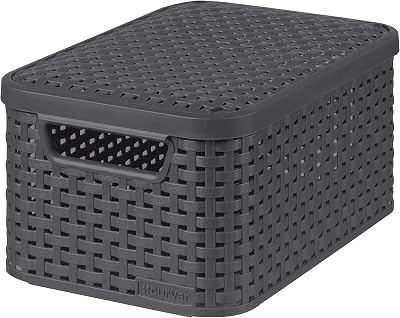 Curver Basket with Lid Rattan Style Large - polypropylene storage