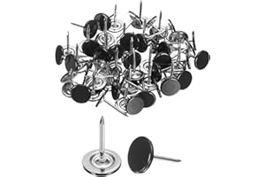 uxcell 150Pcs Upholstery Tacks, 11mmx17mm Flat Head Thumb Tack Decorative Furniture Nails Push Pins for Furniture Sofa Headbo