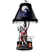 The Bradford Exchange Disney The Nightmare Before Christmas Moonlight Table Lamp, Jack and Sally Design, 20 inches, Blue Light