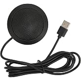 Omnidirectional Conference Microphone, 360 Degree Pickup Noise Reduction Plug and Play Laptop Mic with Nonslip Base, for Online Meeting and Gaming