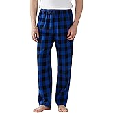 Jveyvth Mens Pajama Pants Flannel Cotton Plaid Sleep & Lounge Pants, PJ Bottoms with Pockets and Button Fly