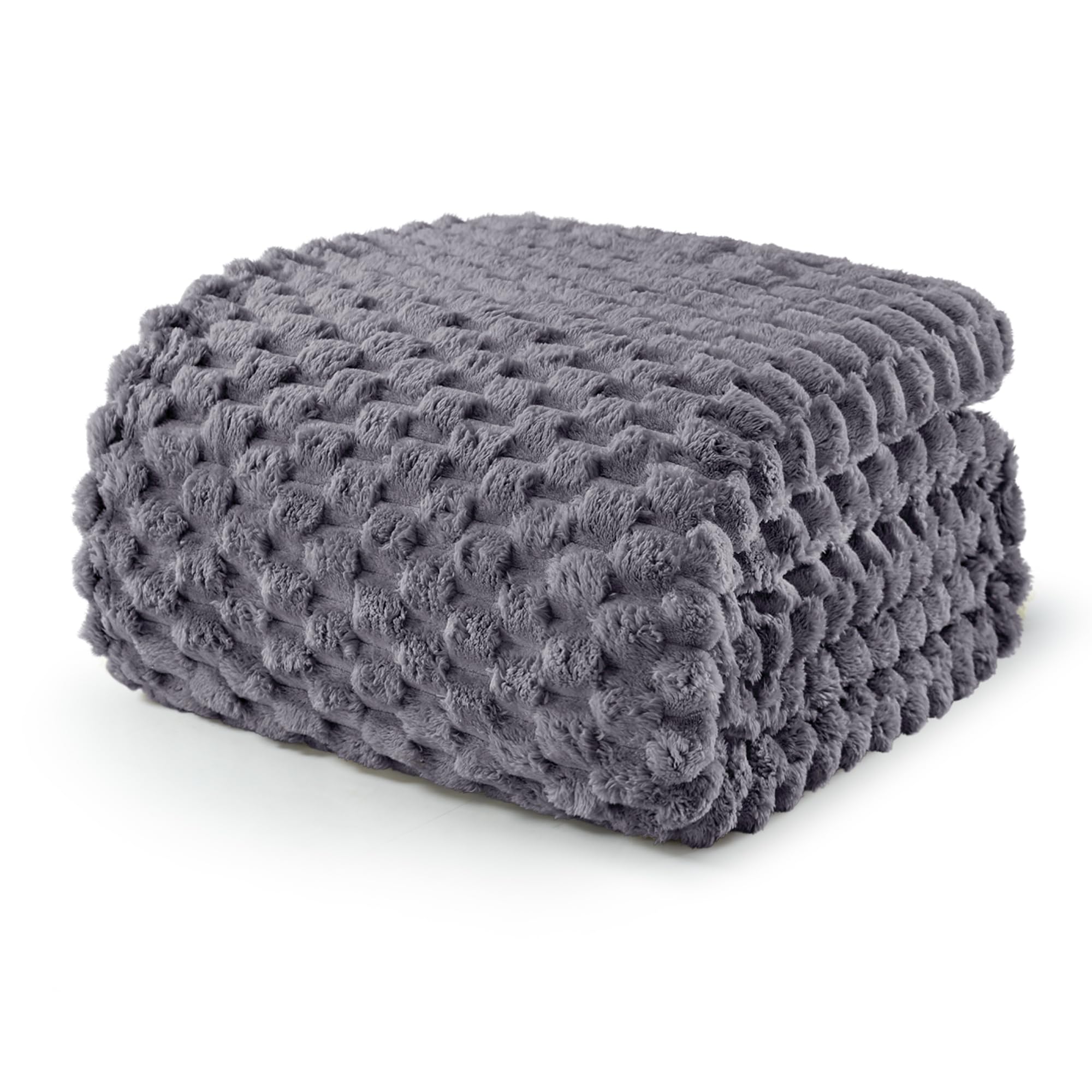 Exclusivo Mezcla Fleece Double Size Blanket for Bed, Extra Large Fuzzy Grey Bed Blankets, Soft Cozy Plush Sofa Throws for All Seasons, 150x200 CM