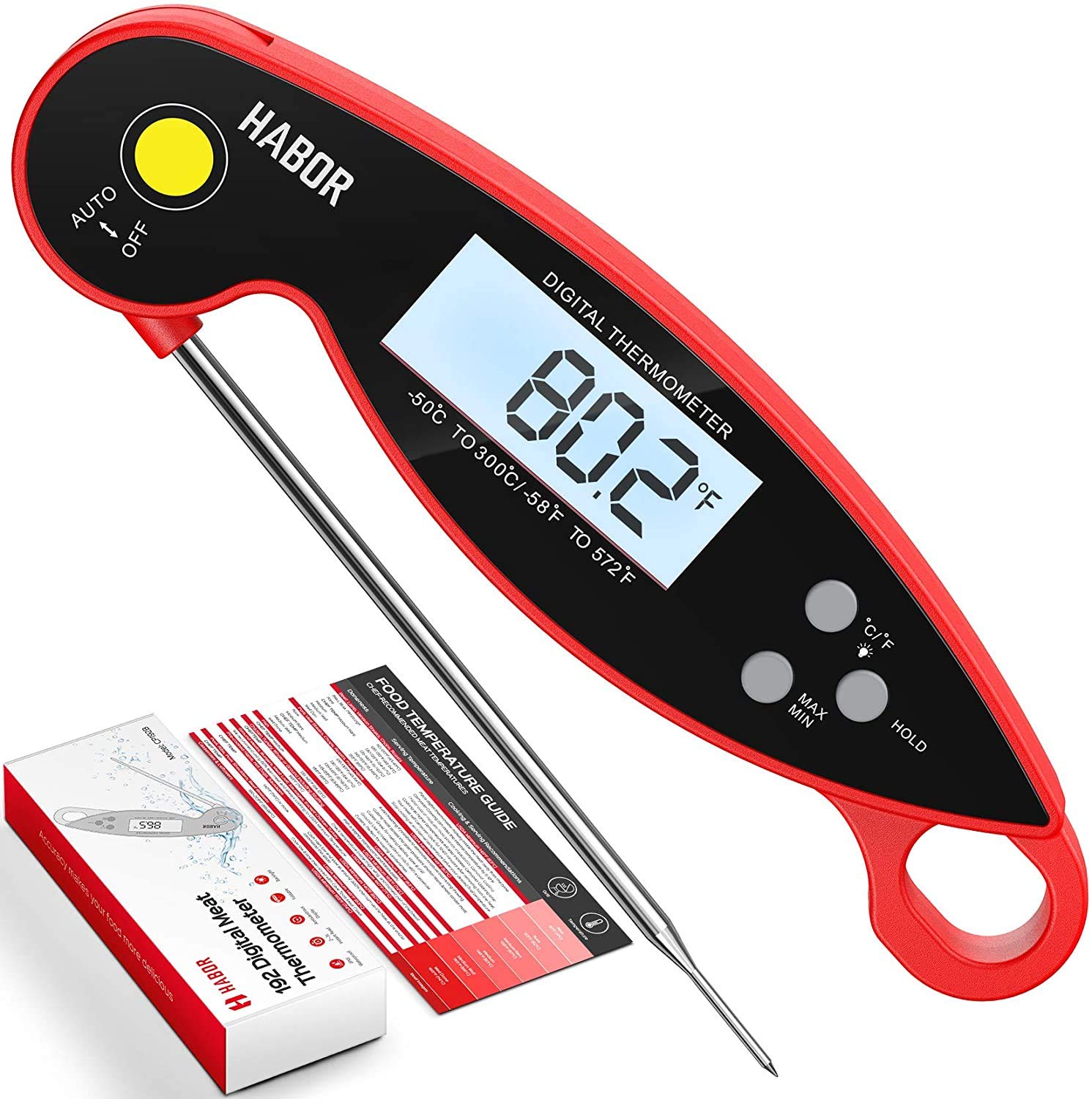 Habor Digital Meat Thermometer, Upgraded Waterproof, 3s Instant Read Cooking Thermometer, Kitchen Fo