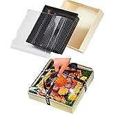 Wooden Bento Boxes with Anti-Fog Vista Lids & Black PET Leakproof Trays - 39oz Ultimate Aesthetic Charcuterie & Grazing Box Poplar Wood Disposable Containers for Adults, Meal Prep, Catering, Sushi