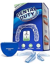 Professional Dental Guard -Pack Of 4- Stops Teeth Grinding, Bruxism, Eliminates Teeth Clenching Includes Fitting Instructions & Anti-Bacterial Case. Satisfaction Is Guaranteed!