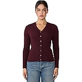 JENNIE LIU Womens 100% Cashmere V-Neck Cardigan Sweater | Ribbed Tissue Weight Cashmere Sweaters for Women