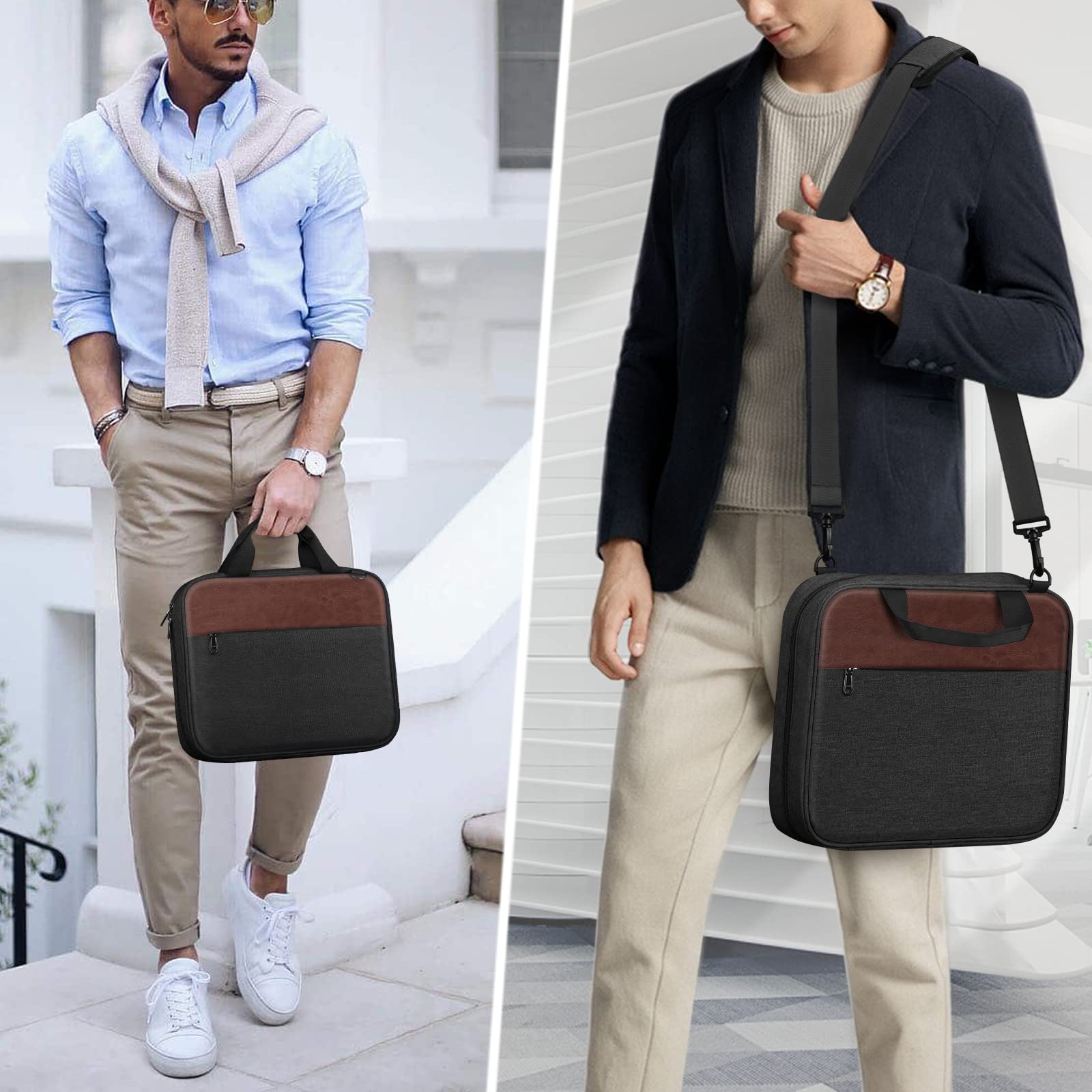 FINPAC Large Bible Cover, Carrying Book Case Church Bag Bible Protective with Zippered Pocket and Handle, Gift for Men Women