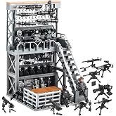 ELEFOCUS WW2 Military Base Building Blocks Set with Army Weapons Pack, SWAT Gear, Miniguns,Witch 6 Soldier Figures