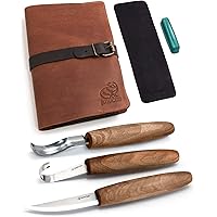 BeaverCraft Wood Spoon Carving Tools Kit S14x Deluxe - Whittling Tools Set Includes Sloyd Wood Carving Knife, Hook Knife, Gou
