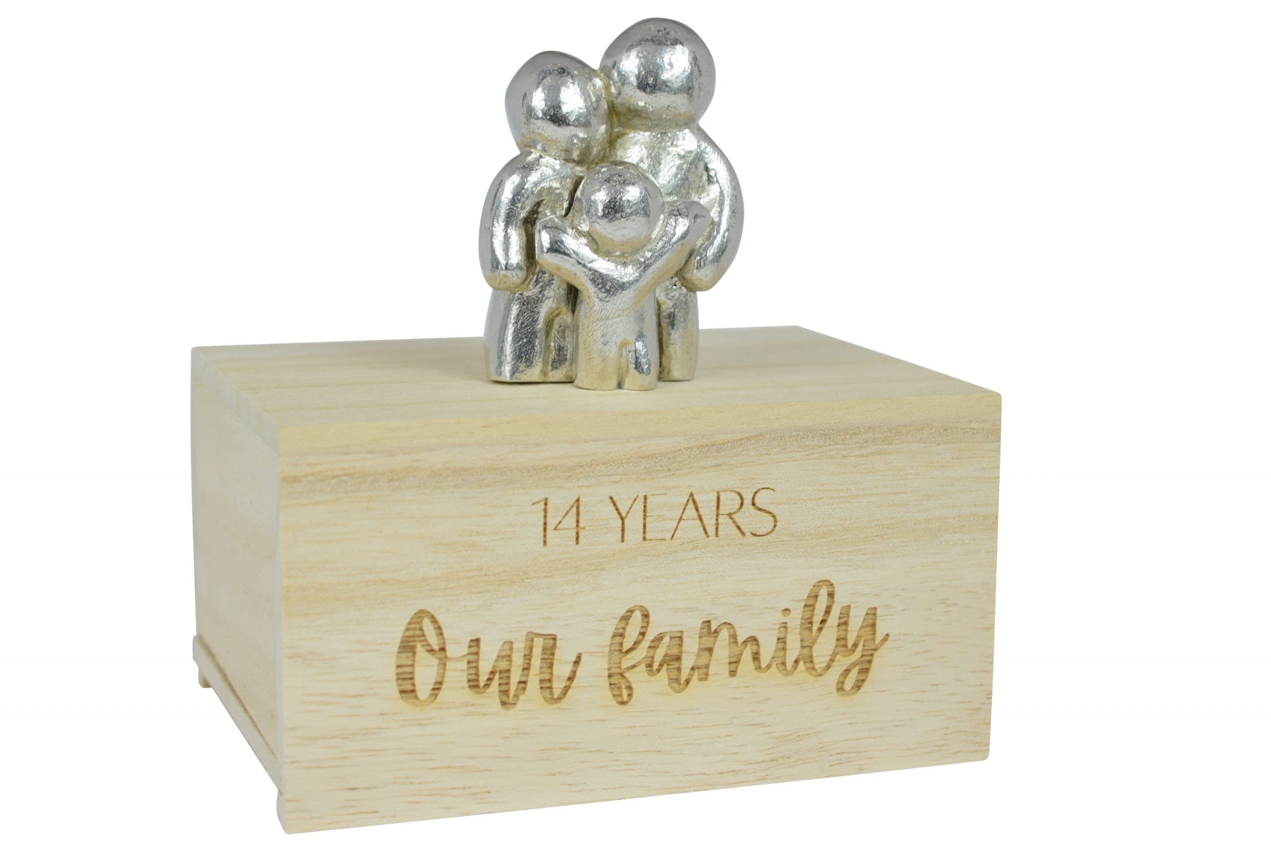 14 Year Anniversary Our Little Hugging Family Choose Amount of Children (1 Child)
