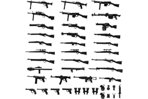 Gresdent WW2 Toy Soldiers Figures Army Battle Toy Set- WWII Weapon Battle Building Blocks Compatible with Major Brand(Black-42pcs)