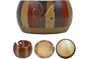 Joyeee Wooden Yarn Bowl Holder, Organizer Storage Bowl for DIY Knitting Crocheting Home Decor, Home Needlework Yarn Holder Accessories Kit for Women, Wool Bowls for Crochet Large, 6 * 3.1 Inch
