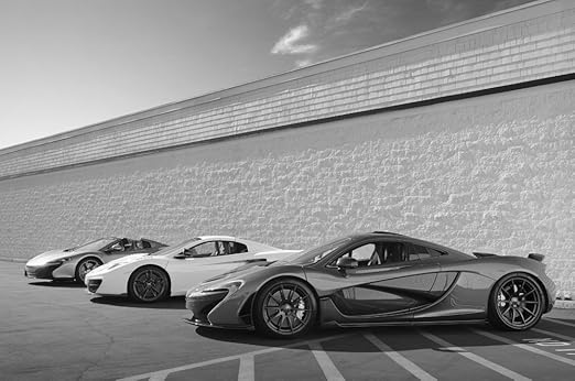 Amazon Com Driver Motorsports Poster Of Mclaren P1 650s And 12c Left Side Black And White Hd 36 X 24 Inch Print