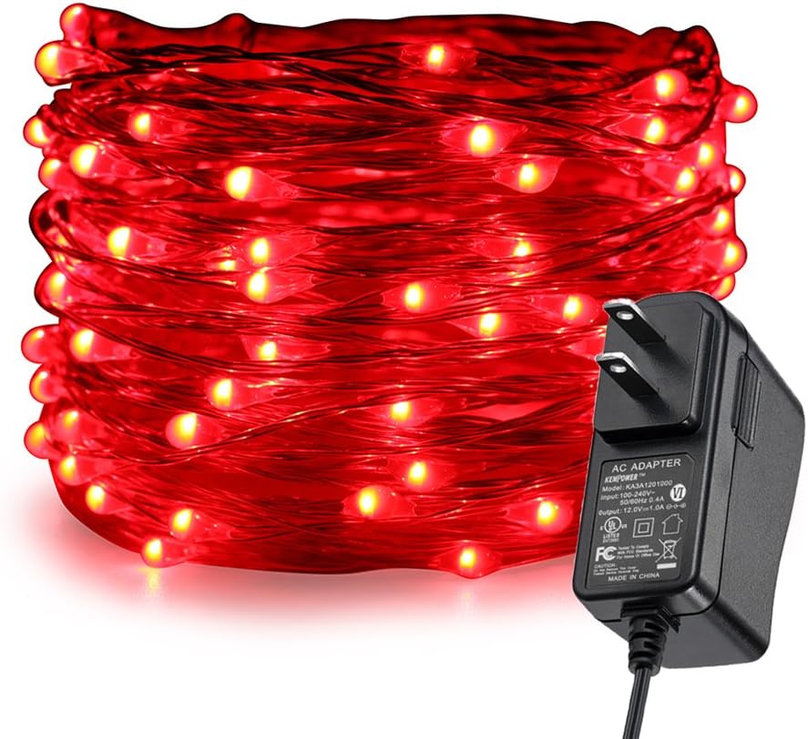 ER CHEN Fairy Lights Plug in, 33Ft/10M 100 LED Silver Coated Copper