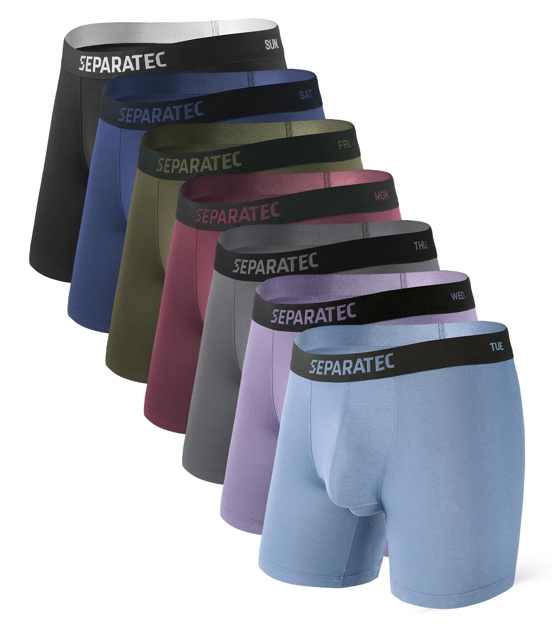 Photo 1 of Separatec Dual Pouch Mens Underwear Breathable Cooling Rayon Made from Bamboo Underwear Men, Boxer Briefs and Trunks 7 Pack?M,Assorted Colors?