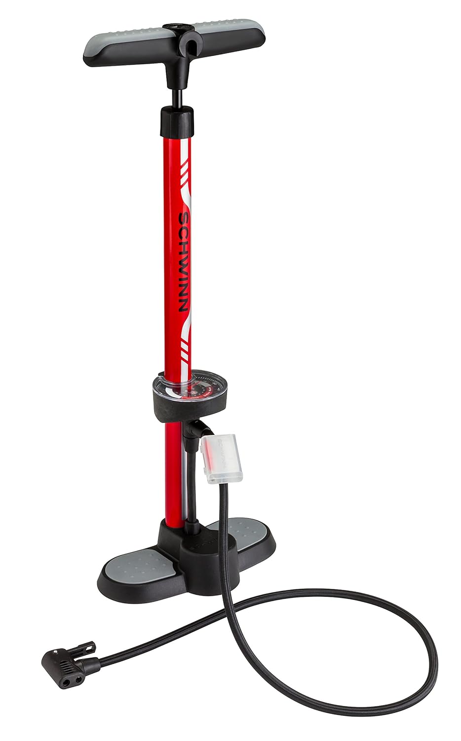 Schwinn 3 Dual Head Best Floor Pump Red Amazon Co Uk Sports