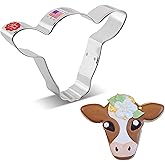 Cute Cow Steer Face Metal Cookie Cutter, 4.5" Made in USA by Ann Clark