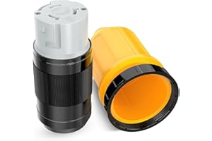 Nilight 50AMP RV Power Cord Twist Lock Plug with Boot Locking Cover 125/250V NEMA SS2-50R ETL Listed Female Shore Replacement Inlet for RVs Camper Caravan Trailer Van