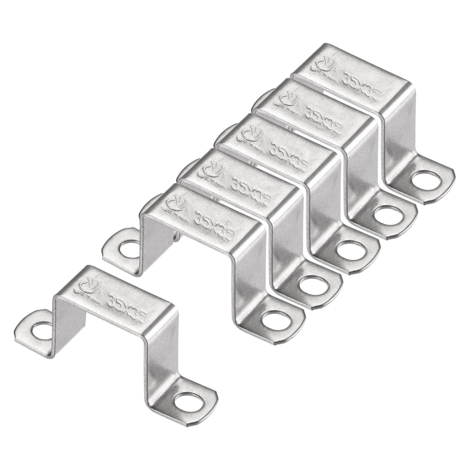 Unifizz 32 x 37mm U Shaped Strut Connector Bracket 304 Stainless Steel Door Closed Bar Holder 6pcs