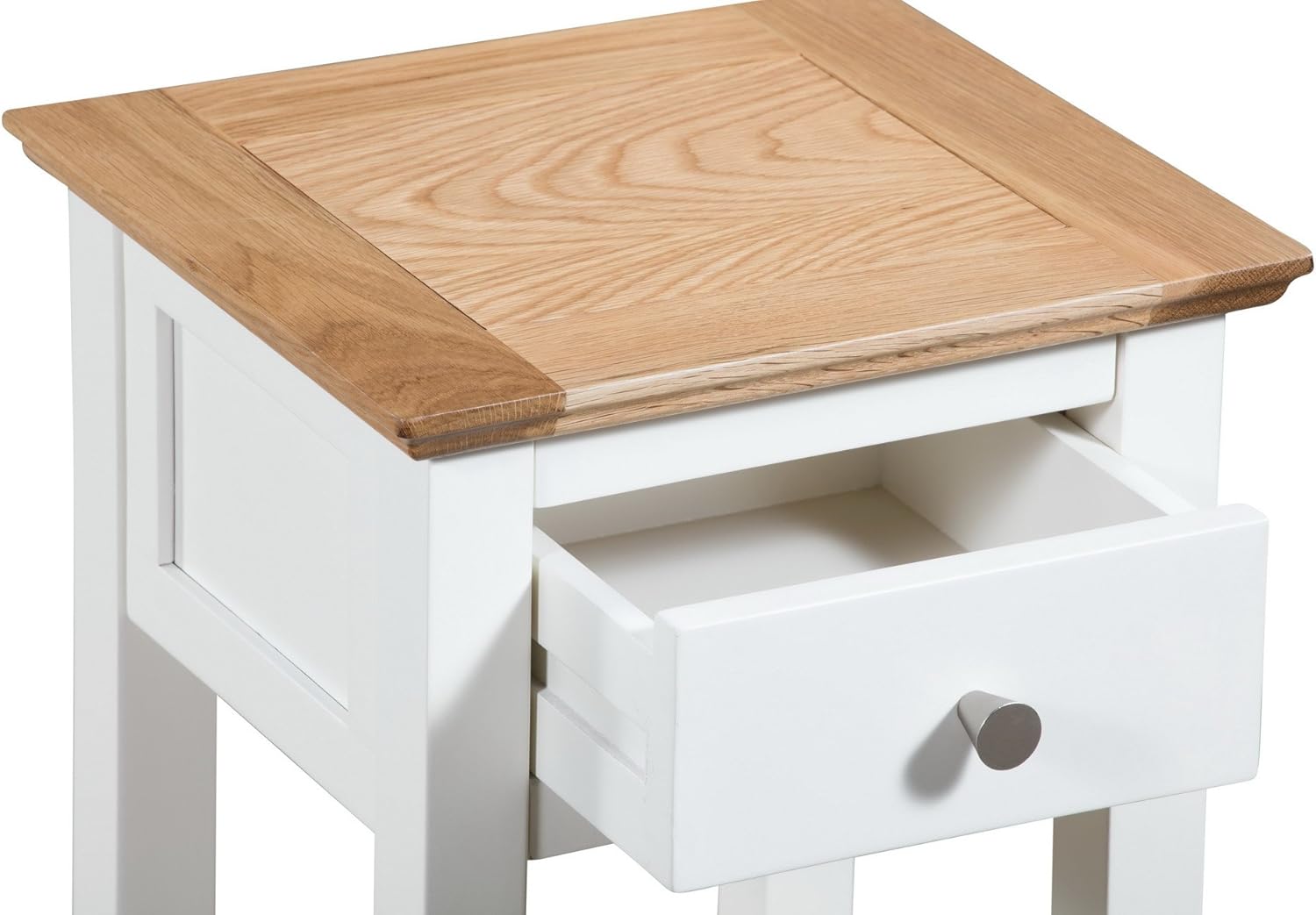 Hallowood Furniture Clifton Oak Tall Green Off White Console Table with Light Oak Top - Image 5