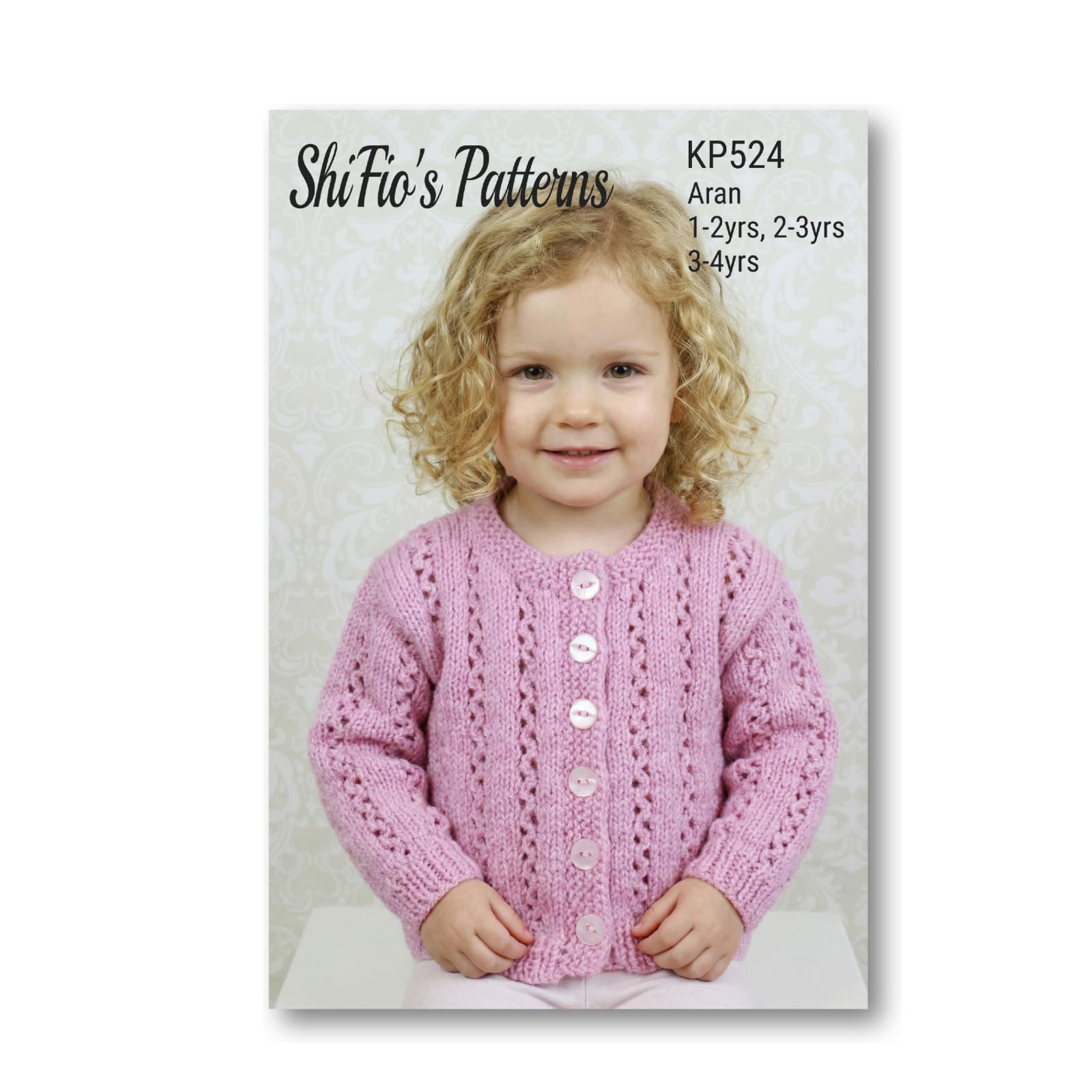 Knitting Pattern for Childs Cardigan, 3 Sizes, 1 to 4 Years, KP524