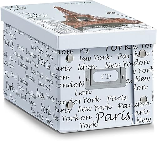Zeller Texture 17835 - Caja para almacenar CD (16,5 x 28 x 15 cm, cartón): Amazon.es: Hogar