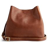S-ZONE Full Grain Leather Crossbody Bags for Women Shoulder Bag Butterfly Bucket Purses