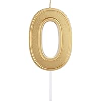 2.75 Inches Large Birthday Candles,Birthday Candle Number, Golden Glitter Birthday Number Candle, Birthday Candle…
