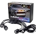 iJDMTOY 4pcs 2500K Amber Projector Lens Spot Beam 3W High Power LED Grille Mount Lighting Kit Compatible with Toyota 2016-2023 Tacoma w/TRD Sport Chrome Grill ONLY
