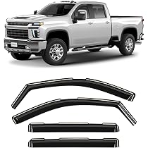 CLIM ART Rain Guards For Chevy Silverado/GMC Sierra 2014–2018 Crew Cab - 4pc Tape-On Deflectors - View #7