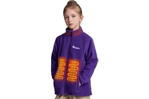 Eoyekli Kids Heated Jacket with 10000mAh Charger, Electric Heated Warm Fleece Girls Coat