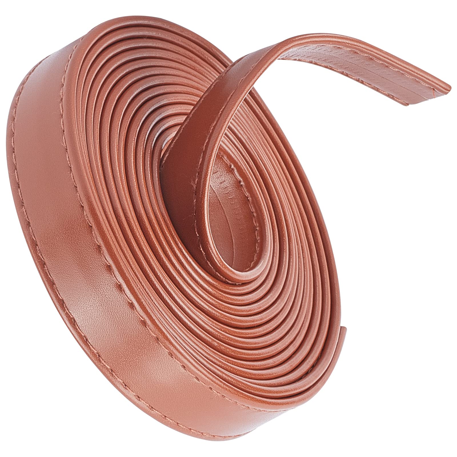 GORGECRAFT 118 Inches Double Sided Leather Strip Straps 0.8 inch Wide Flat Cord DIY Leather Strap String for Making Bag Strap Crafts Leather Belt Furniture Handles(Saddle Brown)