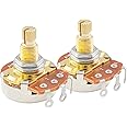 Musiclily Pro Brass Thread Full Metric Sized Control Pots A1 Meg Audio Taper Potentiometers for Guitar (Set of 2)