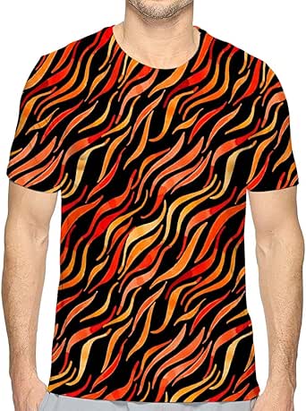 Amazon.com: Unisex T-Shirt fire Flame Watercolor Model o ...