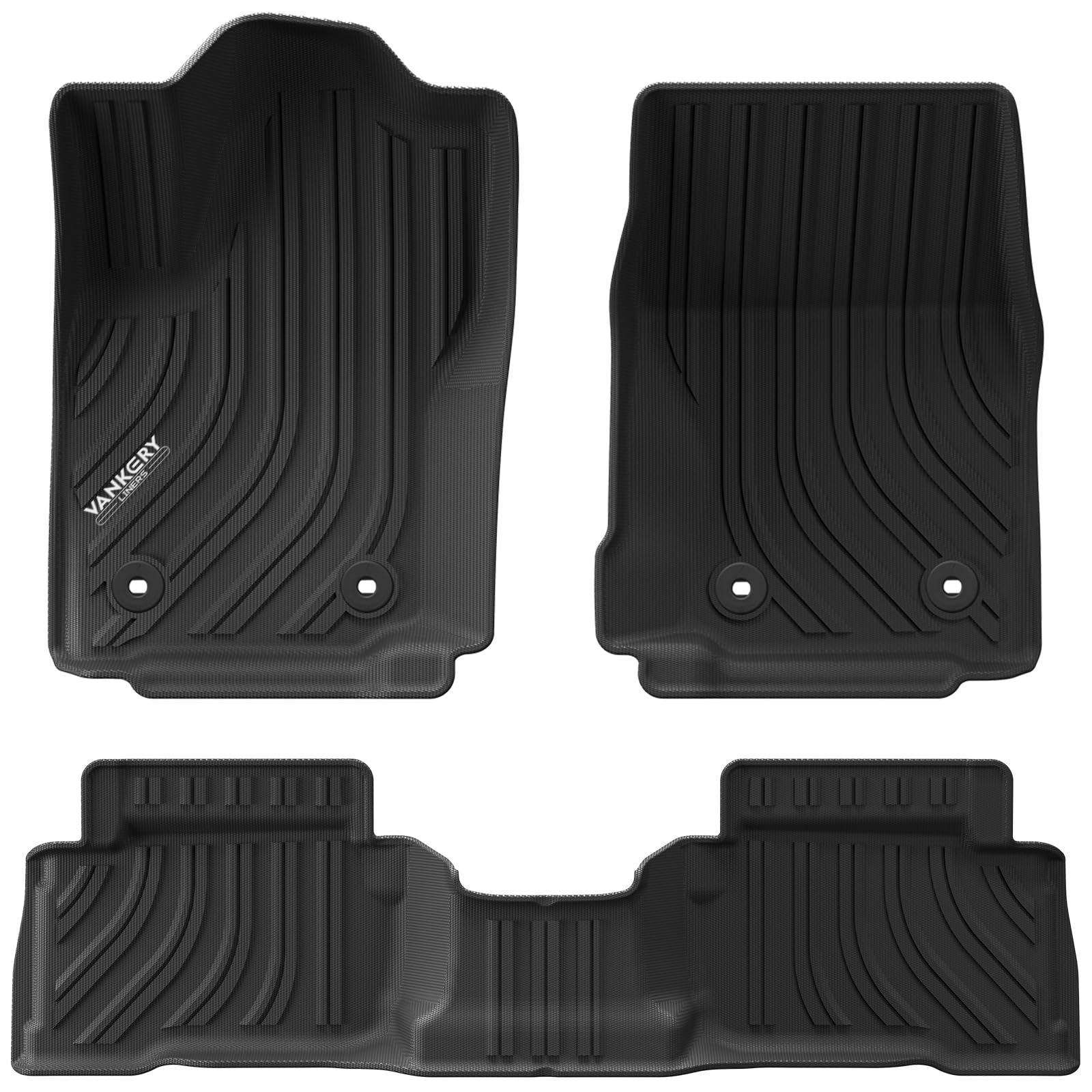 Photo 1 of VANKERY Floor Mats for Toyota Tacoma 2024 2025 Double Cab (Not fit Hybrid) Customer Fit All-Weather TPE Car Liners, Front Rear Row 3-Piece Set Protection (Automatic Transmission)